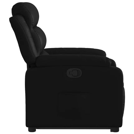 Reclinerfåtölj med uppresningshjälp svart konstläder
