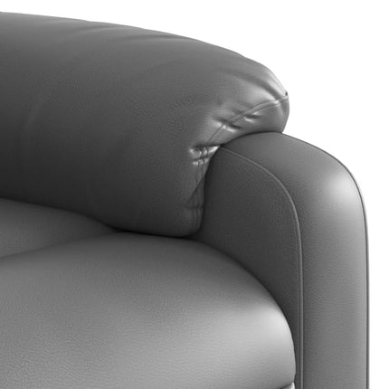Reclinerfåtölj med uppresningshjälp grå konstläder