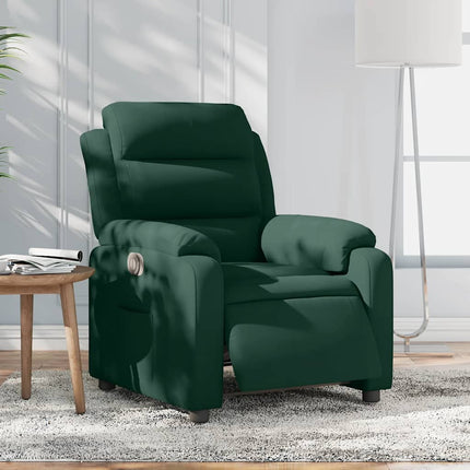 Elektrisk reclinerfåtölj mörkgrön sammet