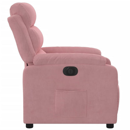 Elektrisk reclinerfåtölj rosa sammet