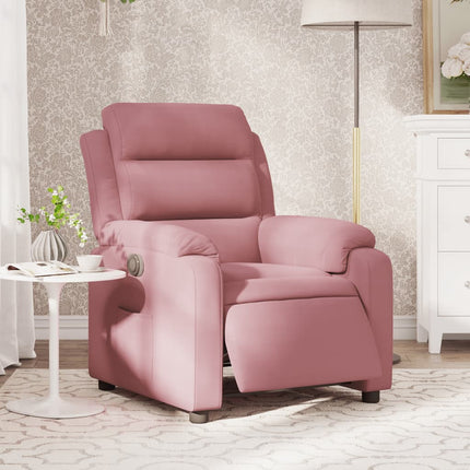 Elektrisk reclinerfåtölj rosa sammet