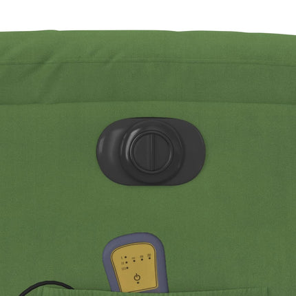 Elektrisk massagefåtölj ljusgrön sammet