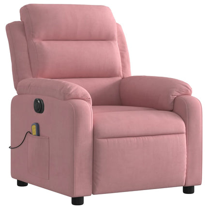 Elektrisk massagefåtölj rosa sammet