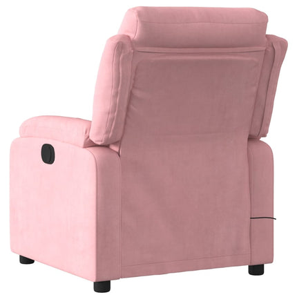 Elektrisk massagefåtölj rosa sammet