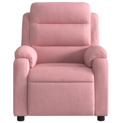 Elektrisk massagefåtölj rosa sammet
