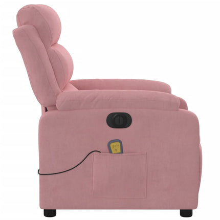 Elektrisk massagefåtölj rosa sammet