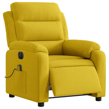 Elektrisk massagefåtölj gul sammet