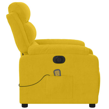 Elektrisk massagefåtölj gul sammet