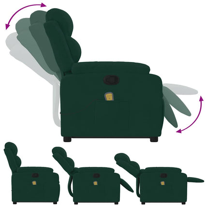 Reclinerfåtölj med uppresningshjälp mörkgrön sammet
