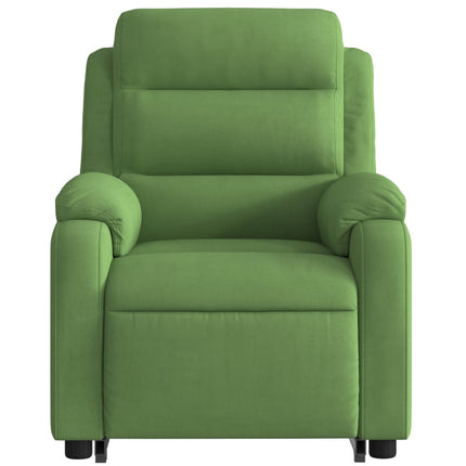 Reclinerfåtölj med uppresningshjälp ljusgrön sammet