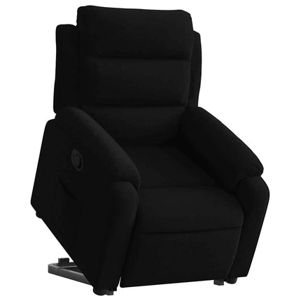 Reclinerfåtölj med uppresningshjälp svart sammet