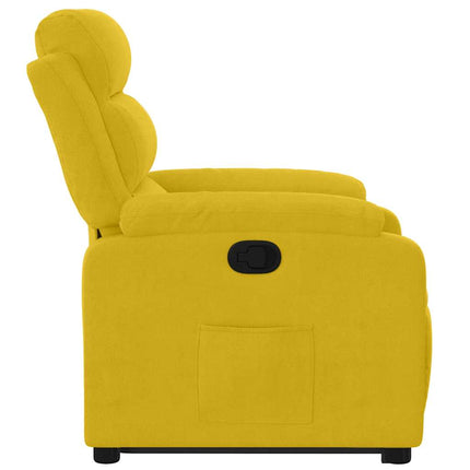 Reclinerfåtölj med uppresningshjälp gul sammet