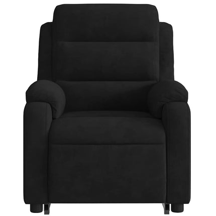 Massagefåtölj med uppresningshjälp Svart sammet