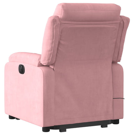 Elektrisk massagefåtölj med uppresningshjälp rosa sammet