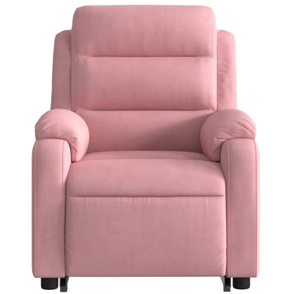 Elektrisk massagefåtölj med uppresningshjälp rosa sammet