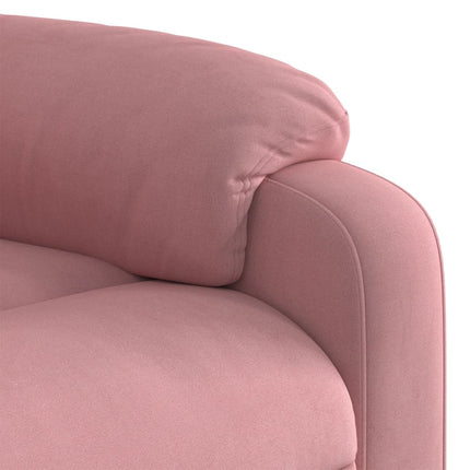 Elektrisk massagefåtölj med uppresningshjälp rosa sammet