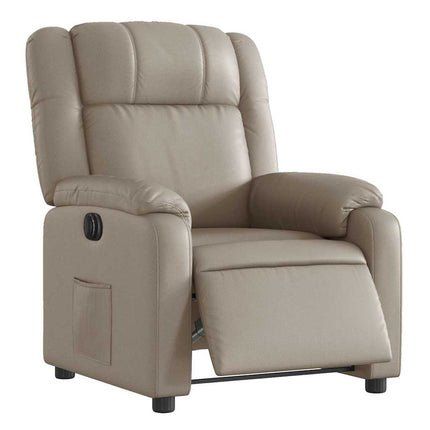 Elektrisk reclinerfåtölj cappuccino konstläder