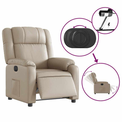 Elektrisk reclinerfåtölj cappuccino konstläder
