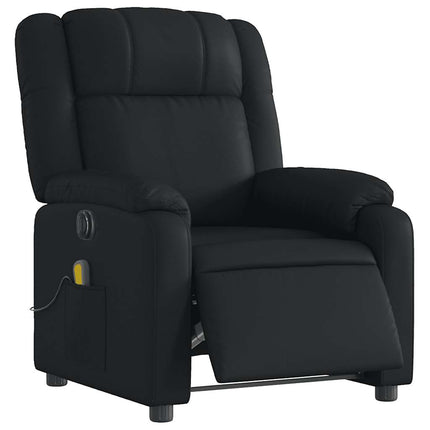 Elektrisk massagefåtölj svart konstläder