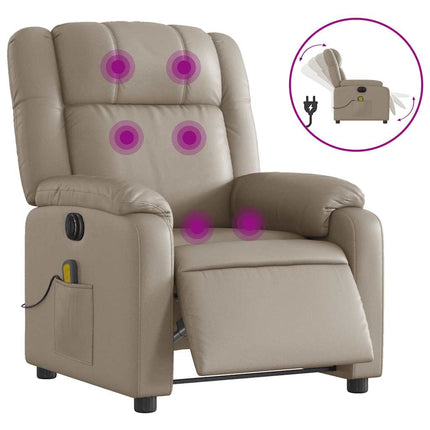 Elektrisk massagefåtölj cappuccino konstläder