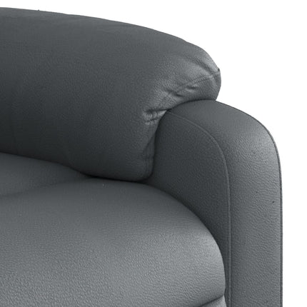 Reclinerfåtölj med uppresningshjälp grå konstläder
