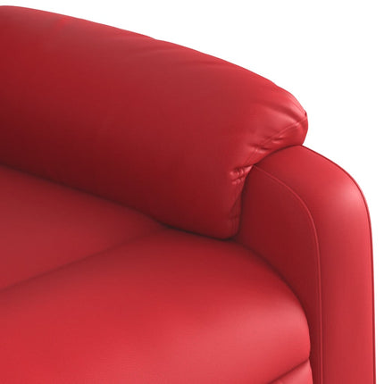 Reclinerfåtölj med uppresningshjälp röd konstläder