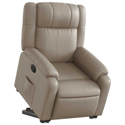 Reclinerfåtölj med uppresningshjälp cappuccino konstläder