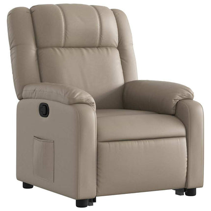 Reclinerfåtölj med uppresningshjälp cappuccino konstläder