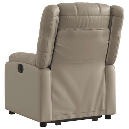 Reclinerfåtölj med uppresningshjälp cappuccino konstläder