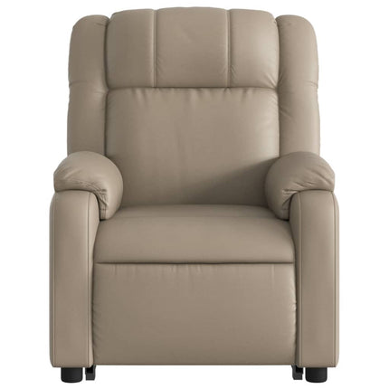 Reclinerfåtölj med uppresningshjälp cappuccino konstläder