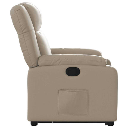 Reclinerfåtölj med uppresningshjälp cappuccino konstläder