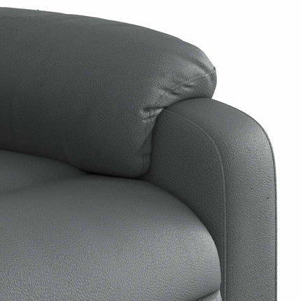 Massagefåtölj med uppresningshjälp Grå konstläder