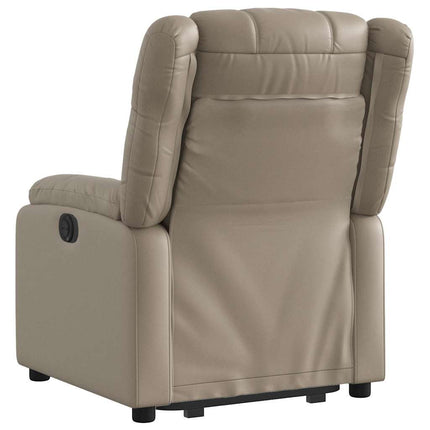 Reclinerfåtölj med uppresningshjälp cappuccino konstläder