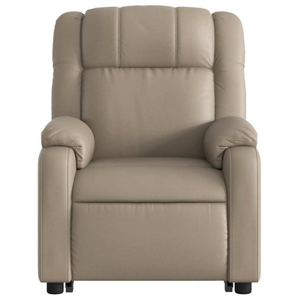 Reclinerfåtölj med uppresningshjälp cappuccino konstläder