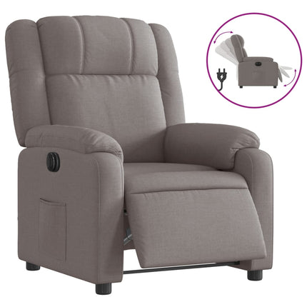 Elektrisk reclinerfåtölj taupe tyg