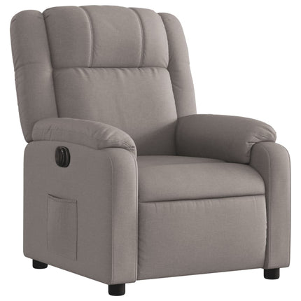 Elektrisk reclinerfåtölj taupe tyg
