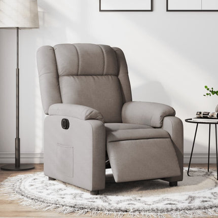 Elektrisk reclinerfåtölj taupe tyg