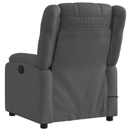Elektrisk massagefåtölj mörkgrå tyg
