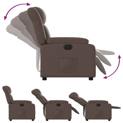 Elektronisk reclinerfåtölj brun konstläder