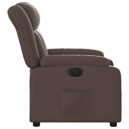 Elektronisk reclinerfåtölj brun konstläder
