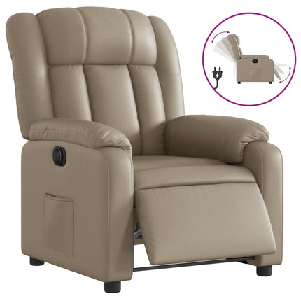 Elektrisk reclinerfåtölj cappuccino konstläder