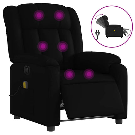 Elektrisk massagefåtölj svart konstläder