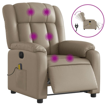 Elektrisk massagefåtölj cappuccino konstläder