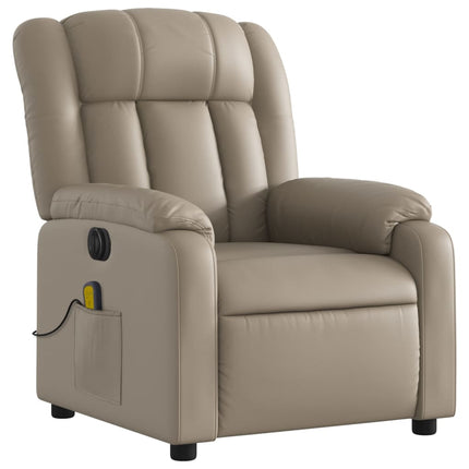 Elektrisk massagefåtölj cappuccino konstläder