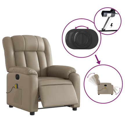 Elektrisk massagefåtölj cappuccino konstläder