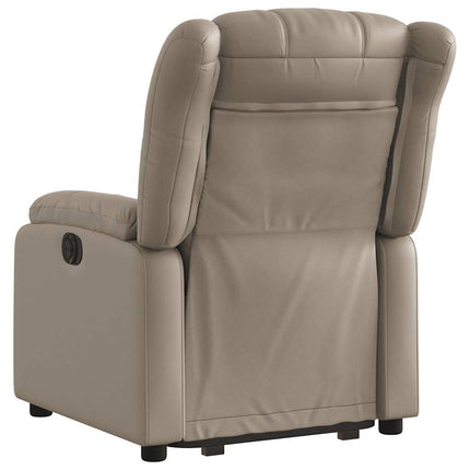 Reclinerfåtölj med uppresningshjälp cappuccino konstläder