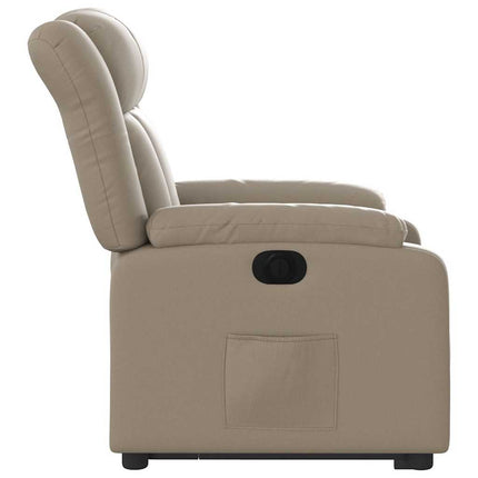 Reclinerfåtölj med uppresningshjälp cappuccino konstläder