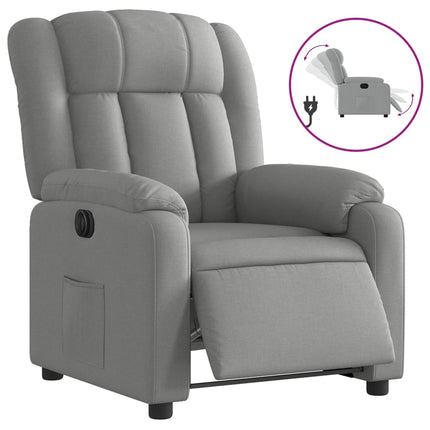 Elektrisk reclinerfåtölj ljusgrå tyg