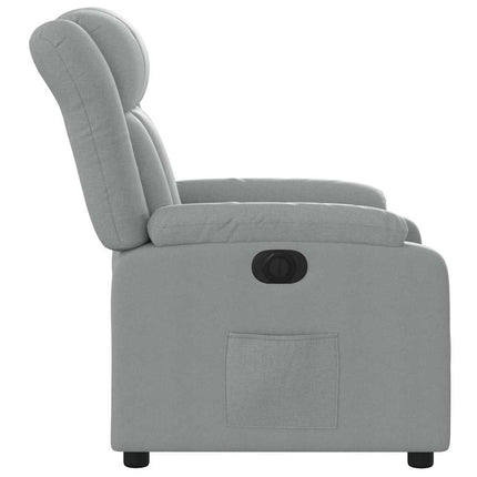 Elektrisk reclinerfåtölj ljusgrå tyg