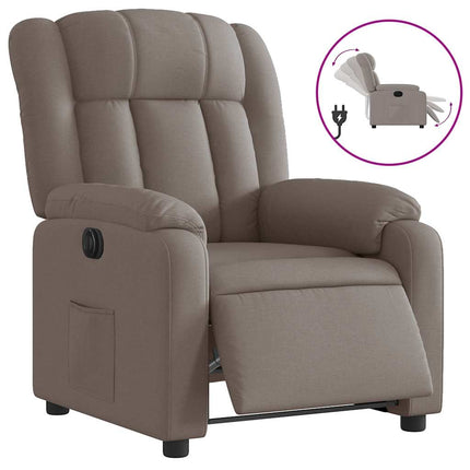 Elektrisk reclinerfåtölj taupe tyg